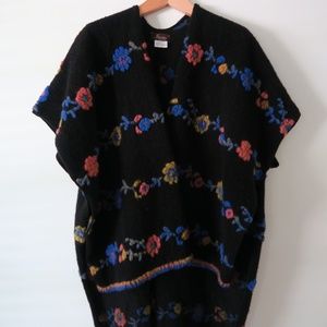 Jperico Bohemian Black Italy Poncho Cover-up